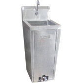 23515 Omcan USA, 13 1/4" x 18" Pedestal Hand Sink w/ Foot Valve Splash Mount Faucet