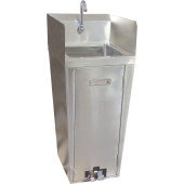 27180 Omcan USA, 13 1/4" x 18" Pedestal Hand Sink w/ Foot Valve Splash Mount Faucet