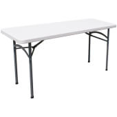 44488 Omcan USA, 48" x 23 3/5" Indoor / Outdoor Plastic Folding Table, White