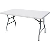 44489 Omcan USA, 60" x 30" Indoor / Outdoor Plastic Folding Table, White