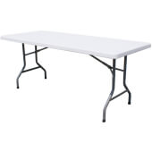41596 Omcan USA, 72" x 30" Indoor / Outdoor Plastic Folding Table, White