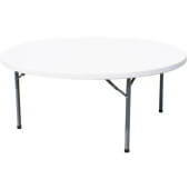 41599 Omcan USA, 70 4/5" Indoor / Outdoor Plastic Folding Table, White