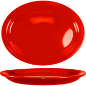 CAN-12-CR International Tableware, 9 3/4" x 7 1/2" Cancun Ceramic Plate, Crimson Red (12/case)