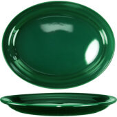 CAN-12-G International Tableware, 9 3/4" x 7 1/2" Cancun Ceramic Plate, Green (12/case)