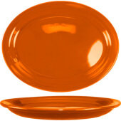 CAN-12-O International Tableware, 9 3/4" x 7 1/2" Cancun Ceramic Plate, Orange (12/case)