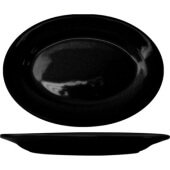 CA-12-B International Tableware, 10 3/8" x 7 1/4" Cancun Ceramic Plate, Black (12/case)