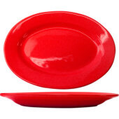CA-12-CR International Tableware, 10 3/8" x 7 1/4" Cancun Ceramic Plate, Crimson Red (12/case)