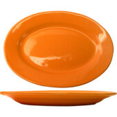 CA-12-O International Tableware, 10 3/8" x 7 1/4" Cancun Ceramic Plate, Orange (12/case)