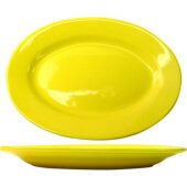 CA-12-Y International Tableware, 10 3/8" x 7 1/4" Cancun Ceramic Plate, Yellow (12/case)