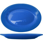 CA-14-LB International Tableware, 12 1/2" x 9" Cancun Ceramic Plate, Light Blue (12/case)
