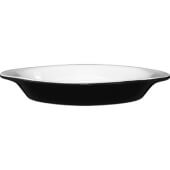 WRO-8-EW-B International Tableware, 8 1/2" Ceramic Welsh Rarebit Dish, Black / European White (12/case)