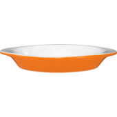 WRO-8-EW-O International Tableware, 8 1/2" Ceramic Welsh Rarebit Dish, Orange / European White (12/case)