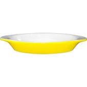 WRO-8-EW-Y International Tableware, 8 1/2" Ceramic Welsh Rarebit Dish, Yellow / European White (12/case)