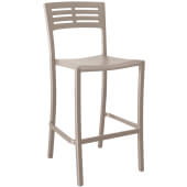 Grosfillex Ut Indoor Outdoor Stacking Vogue Barstool French Taupe