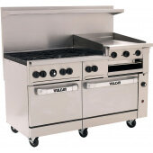 60SS-6B24GBP Vulcan, 268,000 Btu Propane Gas Restaurant Range, 6 Burner, 24" Manual Griddle/Broiler, 2 Standard Oven