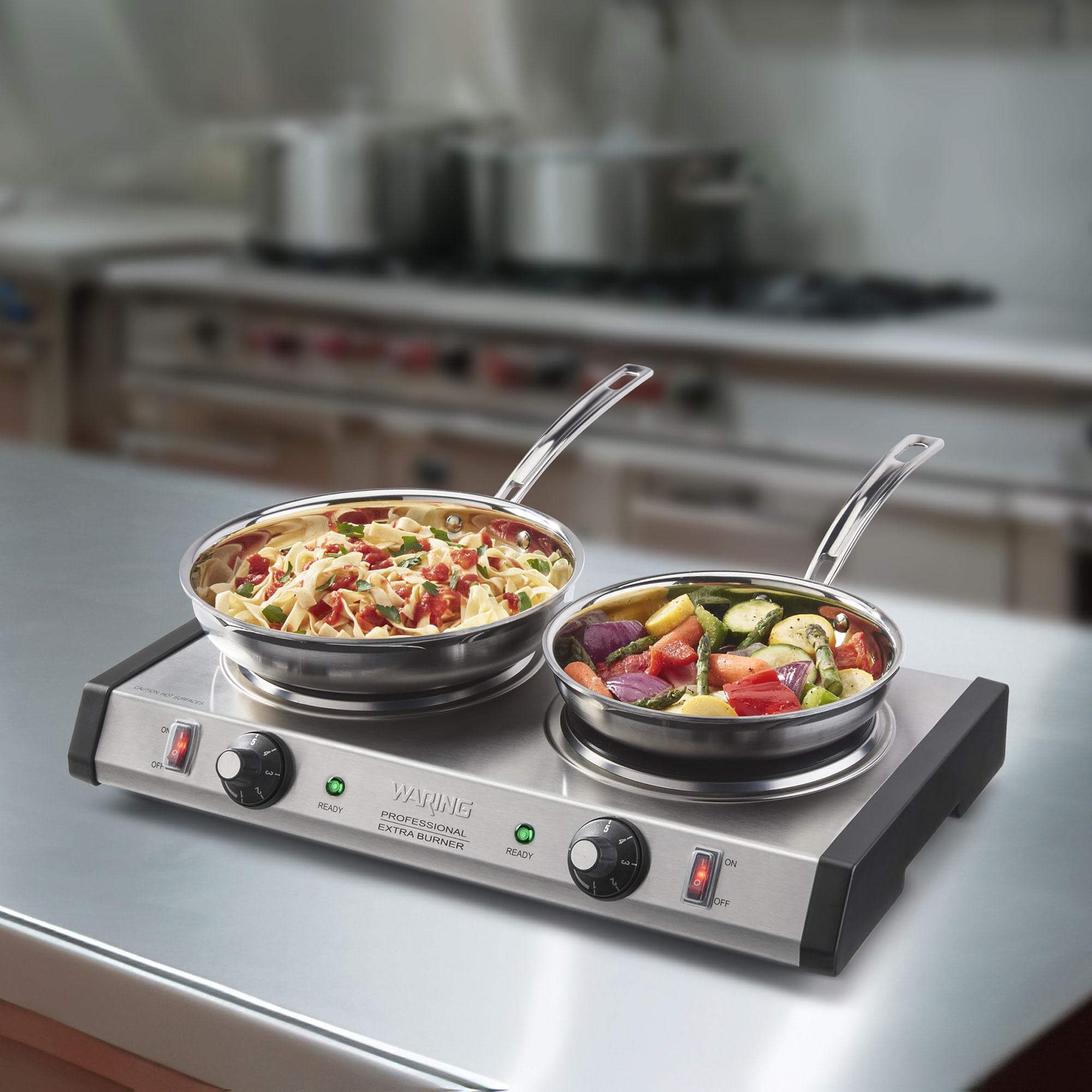 Waring WDB600X, 1.8 kW Electric Countertop Range, Double Burner