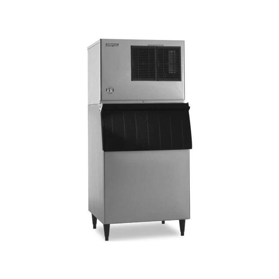 Hoshizaki KML-500MAJ Low Profile 30 Air Cooled Crescent Cube Ice Machine  with Stainless Steel Finish Ice Storage Bin - 442 lb. Per Day, 500 lb.