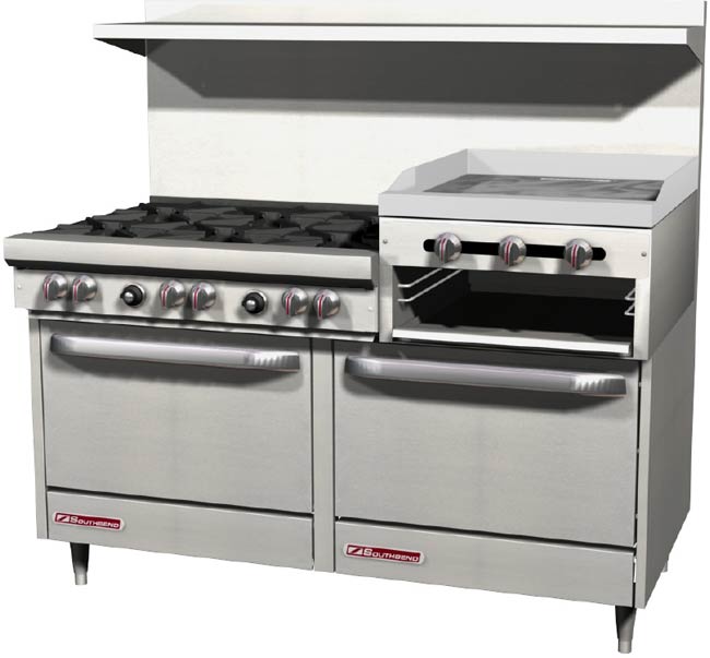 Southbend S60DD-2RR, 6 Burner Gas Restaurant Range w/ 24