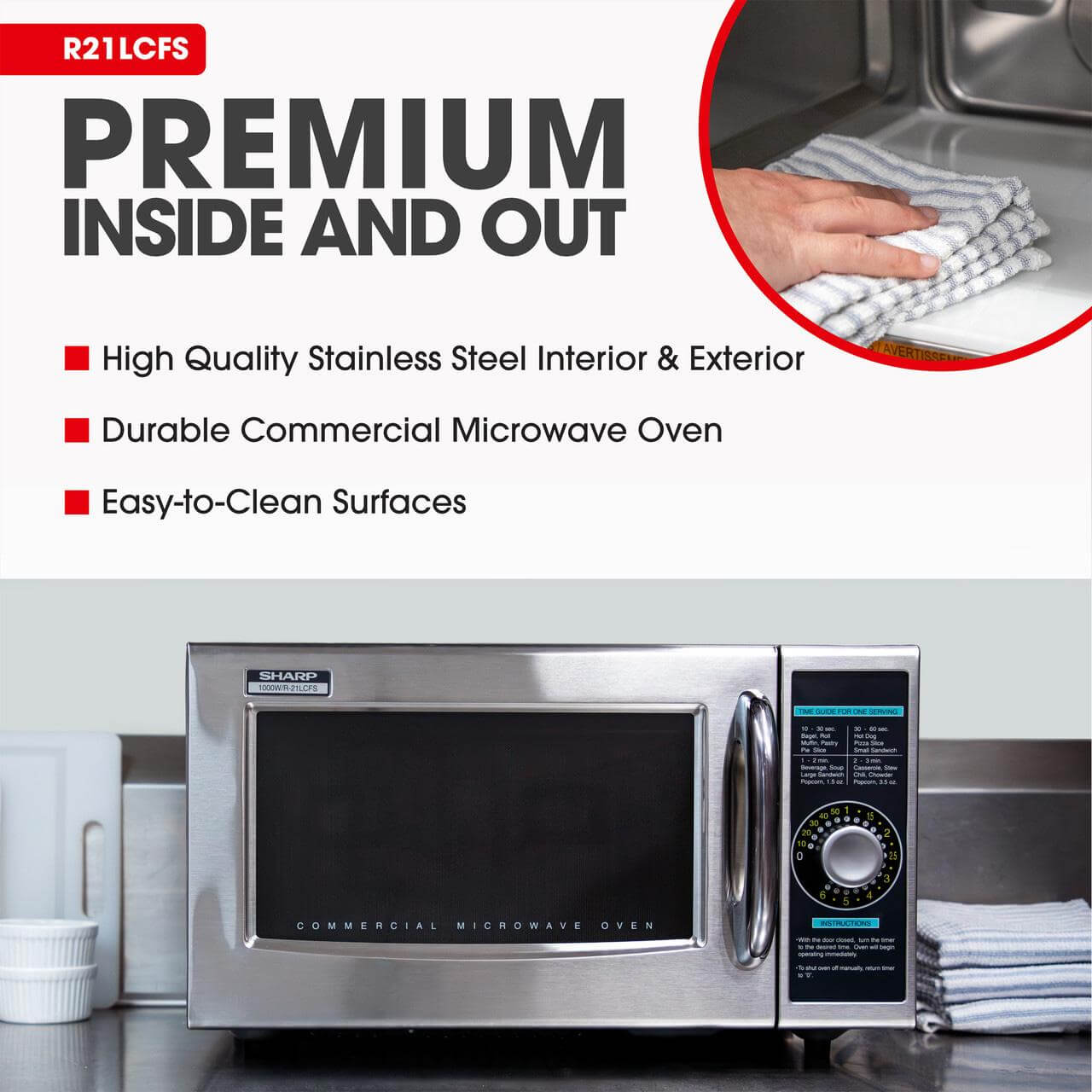 Sharp R-21LCFS 1 kW Commercial Microwave Oven