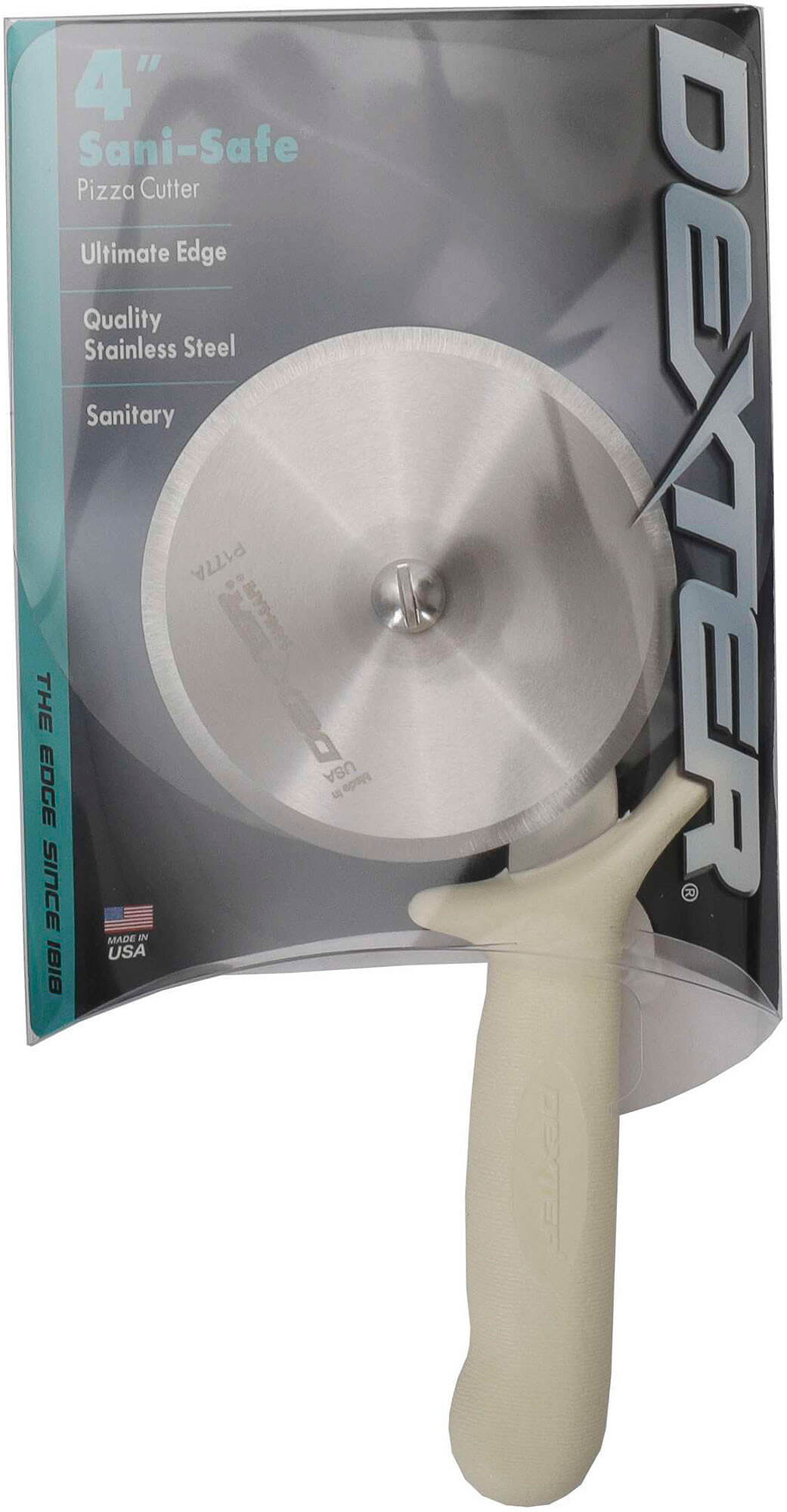 Dexter Russell P177A-PCP Sani-Safe White Handle 4 Pizza Cutter