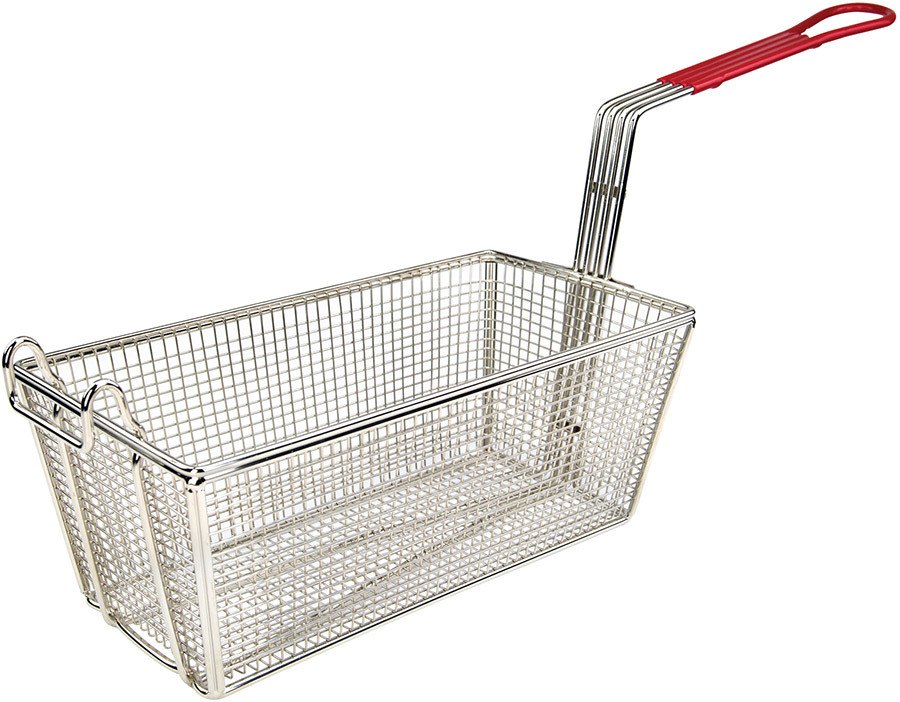 Winco FB-20 Fry Basket with Blue Handle Medium , 13.25 x 5.5 x 5.5