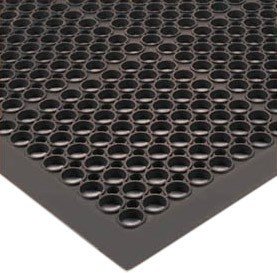 Winco 3' x 5' Black Rubber Floor Mat