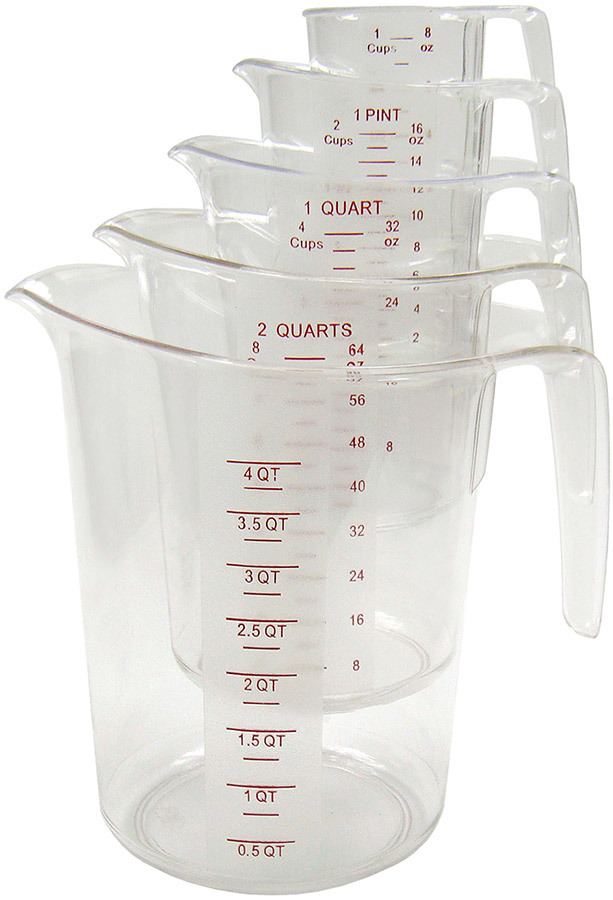Winco PMCP-400 Measuring Cup 4 Qt. Raised External Markings In