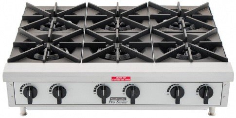 Toastmaster (TMHP6) GAS 6 Burner Countertop Hot Plate, 132,000 BTU