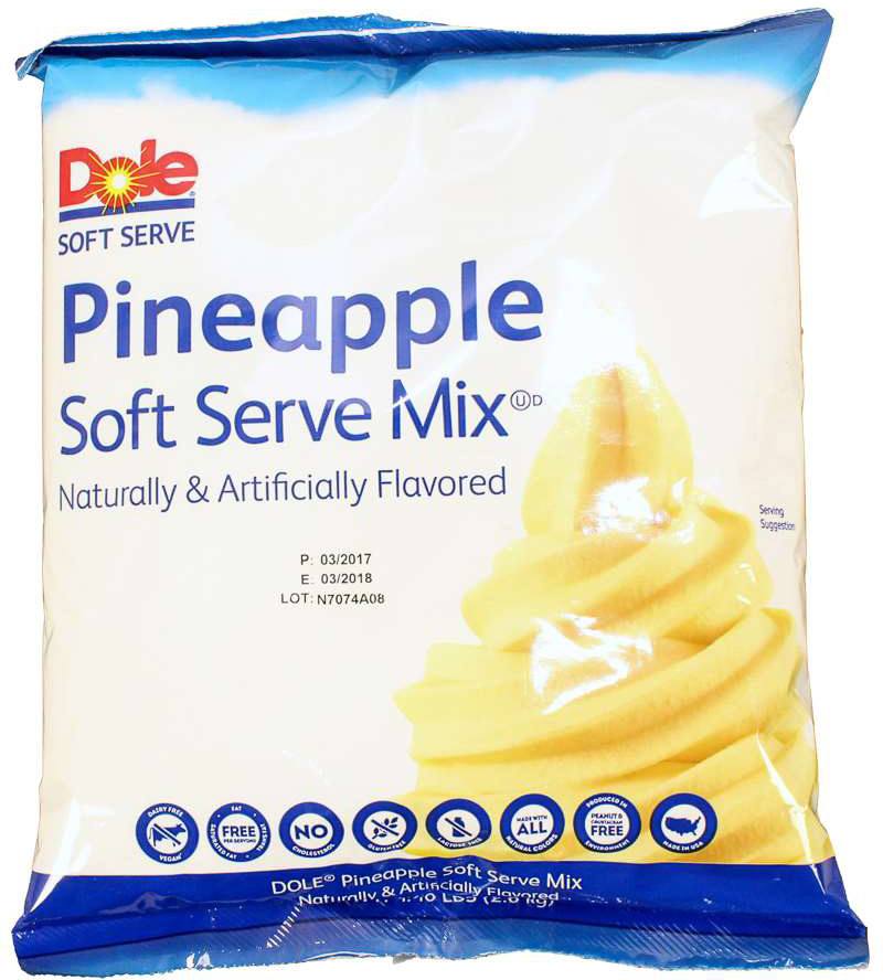 Dole D581-A6120, 4 1/2 Lb. Non-Dairy Pineapple Soft Serve Ice