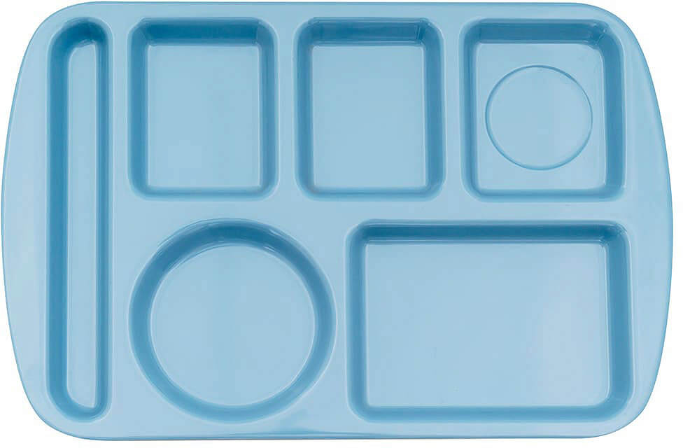 Get TL-151-FB School Cafeteria Compartment Tray - French Blue - Left Handed