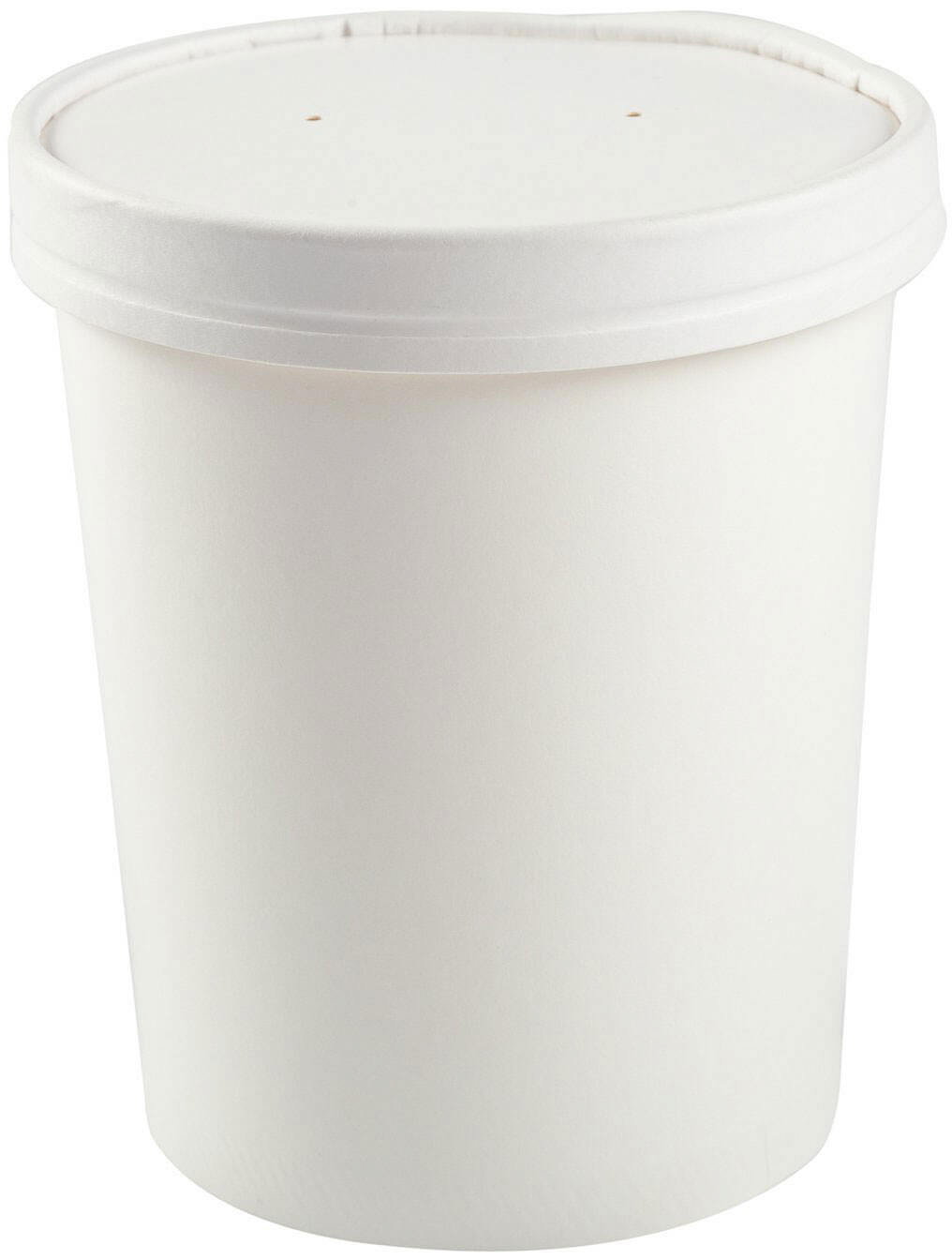 16 OZ WHITE PAPER FOOD CONTAINER AND LID COMBO, 1/250 – AmerCareRoyal