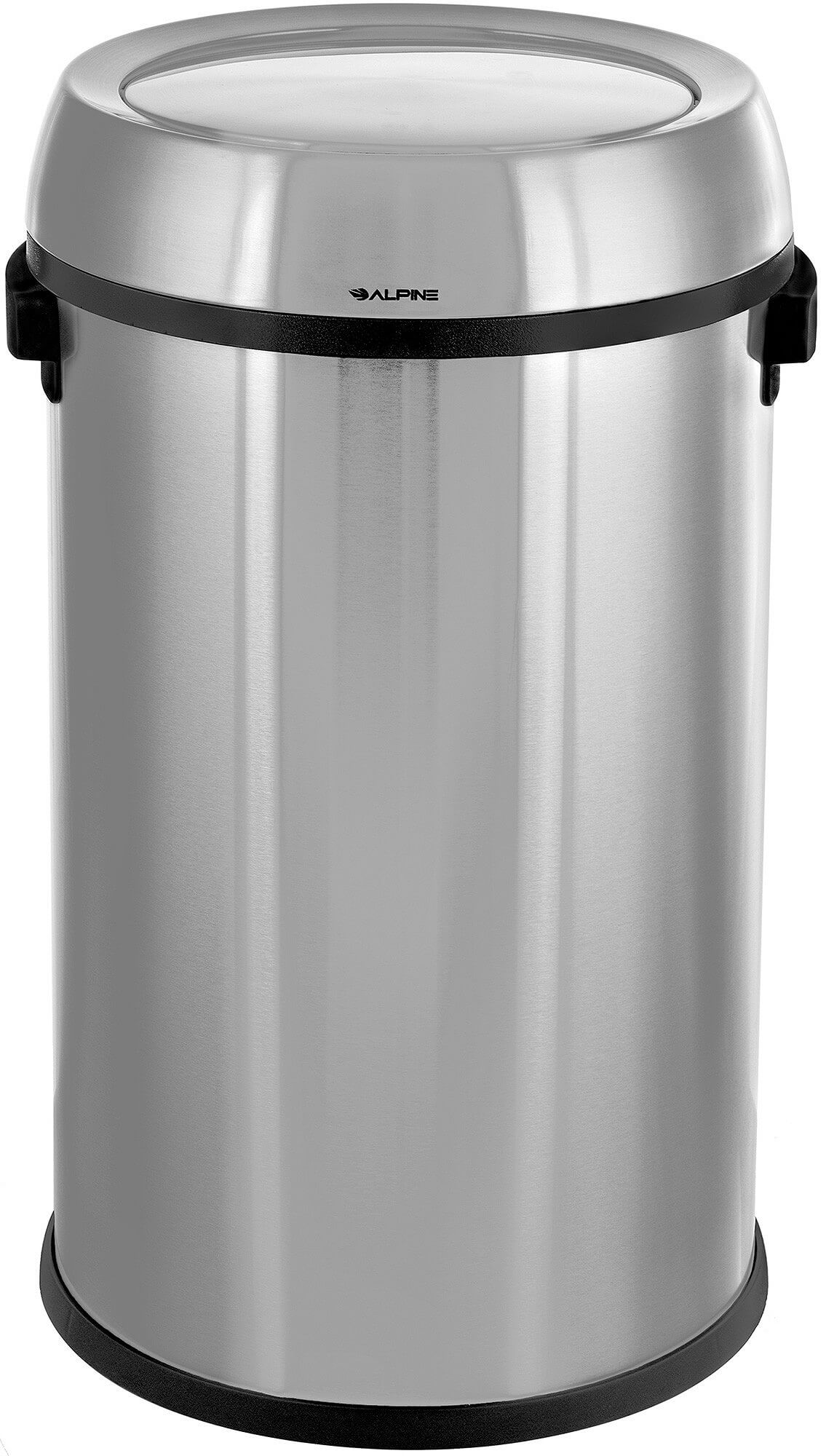 Alpine Industries 17-Gallon Stainless Steel Trash Can with Swing Lid