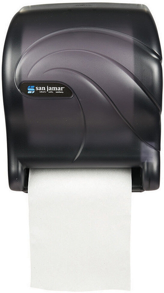 San Jamar Black/Silver Automatic Paper Towel Dispenser in the