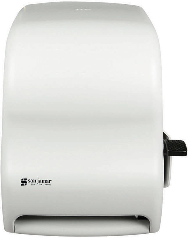 San Jamar T1100WH, Manual Paper Towel Dispenser w/ Stub Roll, White