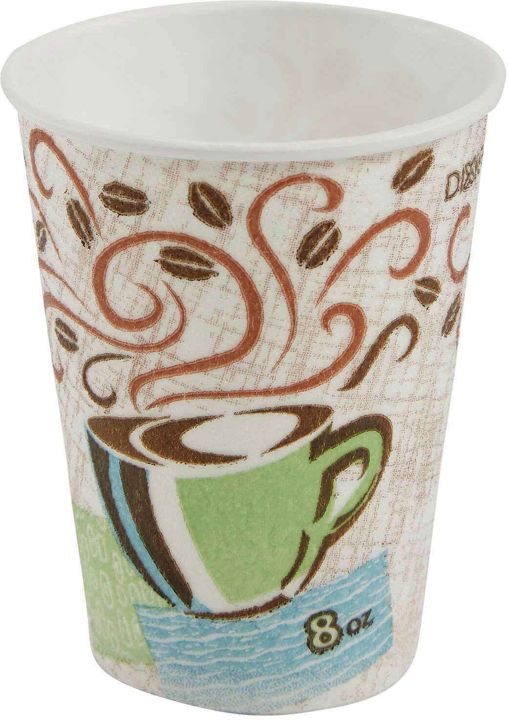 Dixie 5338CD, 8 oz PerfectTouch® Insulated Paper Hot Cups (1,000/Case)