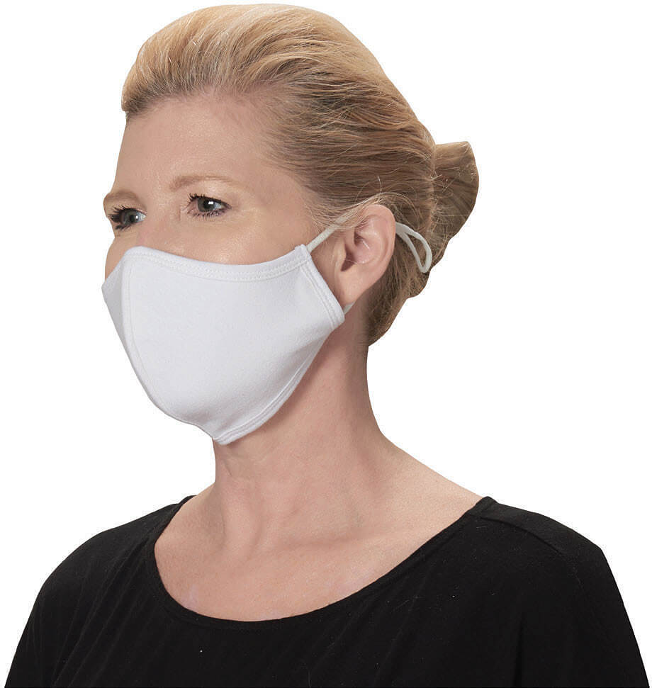 Winco MSK-2WLXL, White Adjustable 2-Ply Cotton Reusable Face