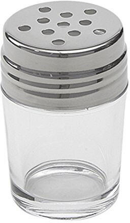 American Metalcraft GLAST2 2 oz. Clear Glass Contemporary Spice Shaker with  Stainless Steel Top and Slotted