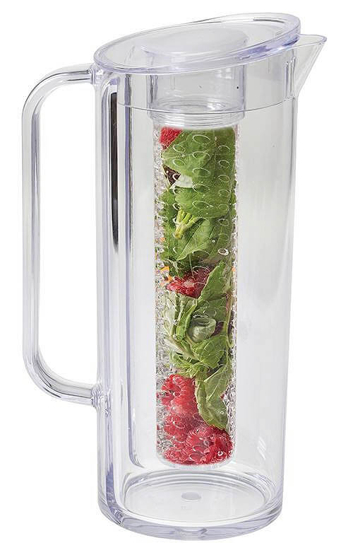 TableCraft PP322FIN, 2 Qt Clear Plastic Infusion Pitcher w/ Lid