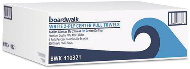 Boardwalk BWK410321, 600 Count 2-Ply Perforated Center Pull Paper Boardwalk BWK410321, 600 Count 2-Ply Perforated Center Pull Paper