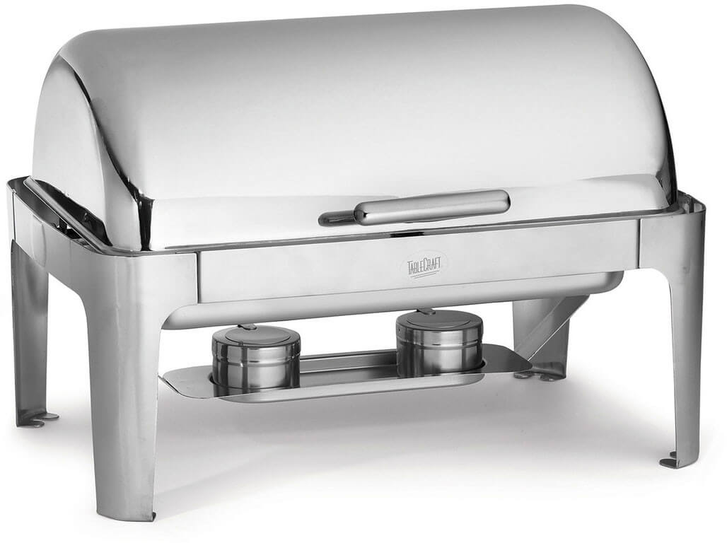 TableCraft CW40167, 7 Quart Rectangular Chafing Dish w/ Roll Top Cover