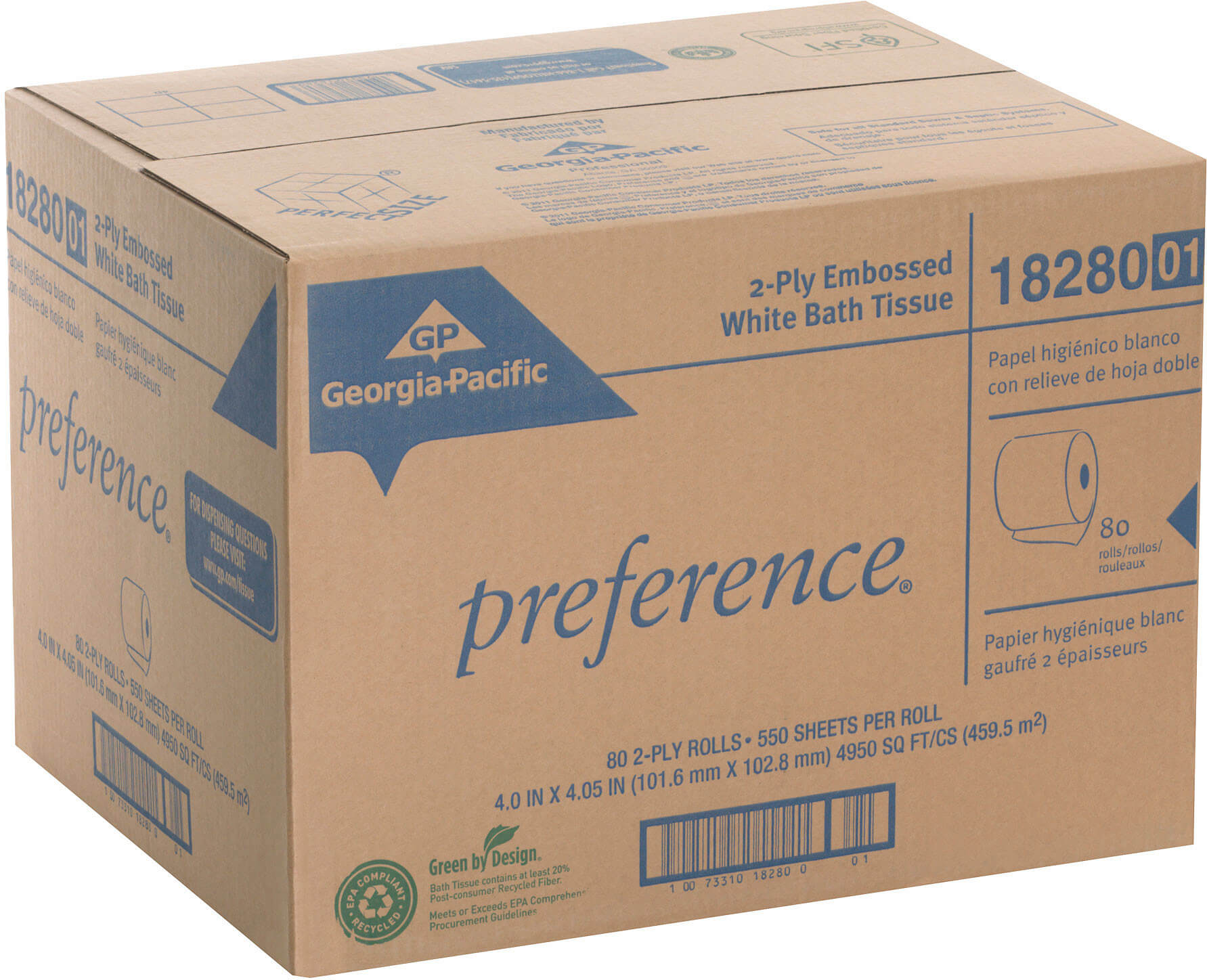Georgia-Pacific 18280/01, 550 Sheet 2-Ply Preference® Standard