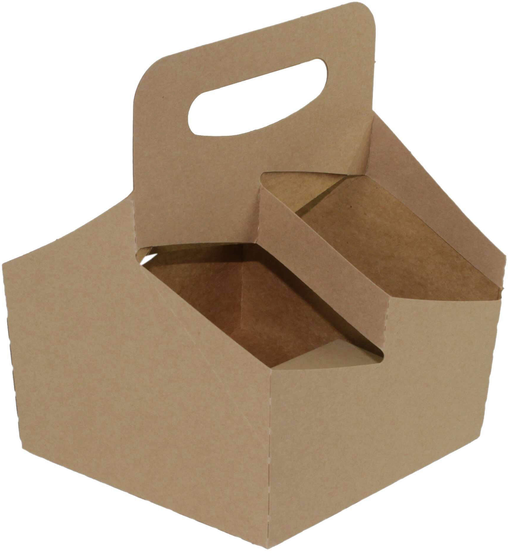 BOXit 7710C-501, 4 Cup Kraft Drink Carrier, Brown (100/case)