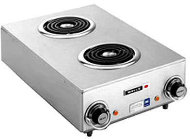 Nemco 6311-4-240 Electric Countertop Raised Hot Plate with 4 Solid Burners  - 240V