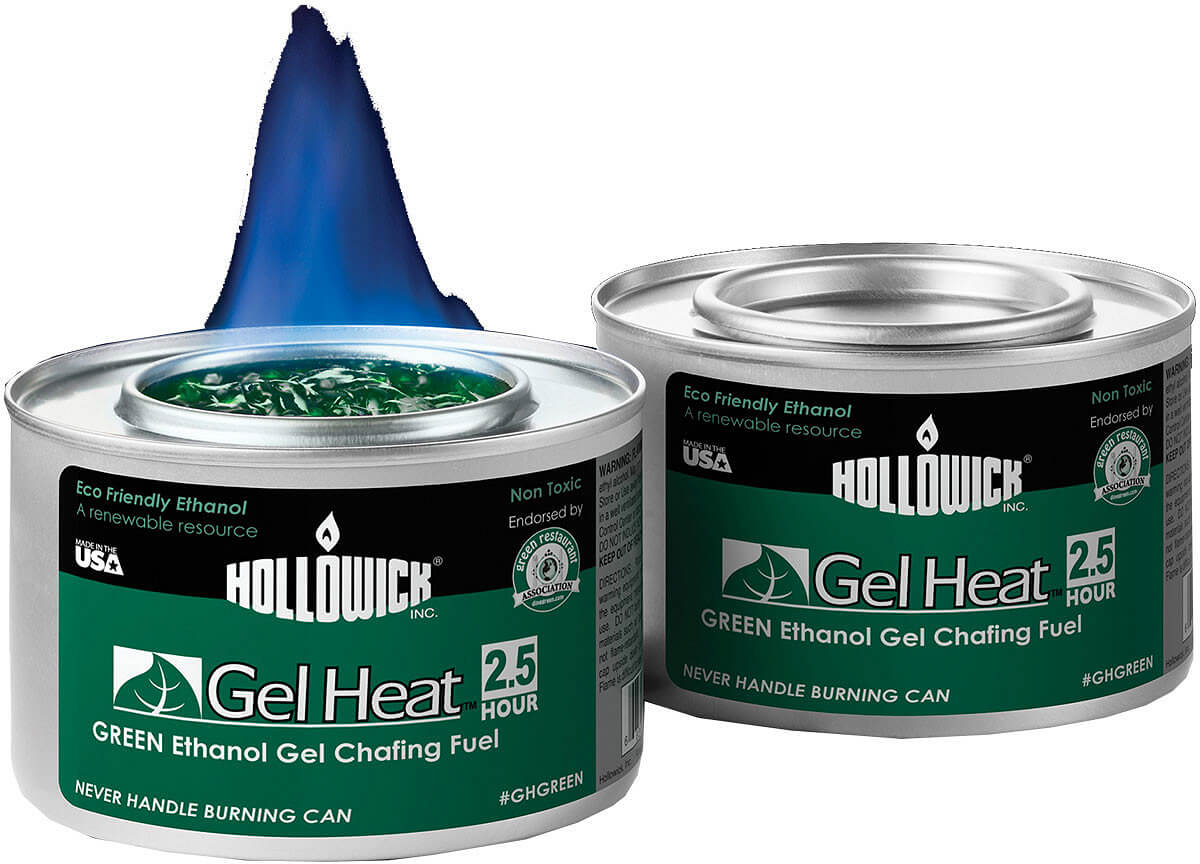Hollowick GHGREEN, 2 1/2 Hour Gel Heat Green Eco-Friendly Ethanol
