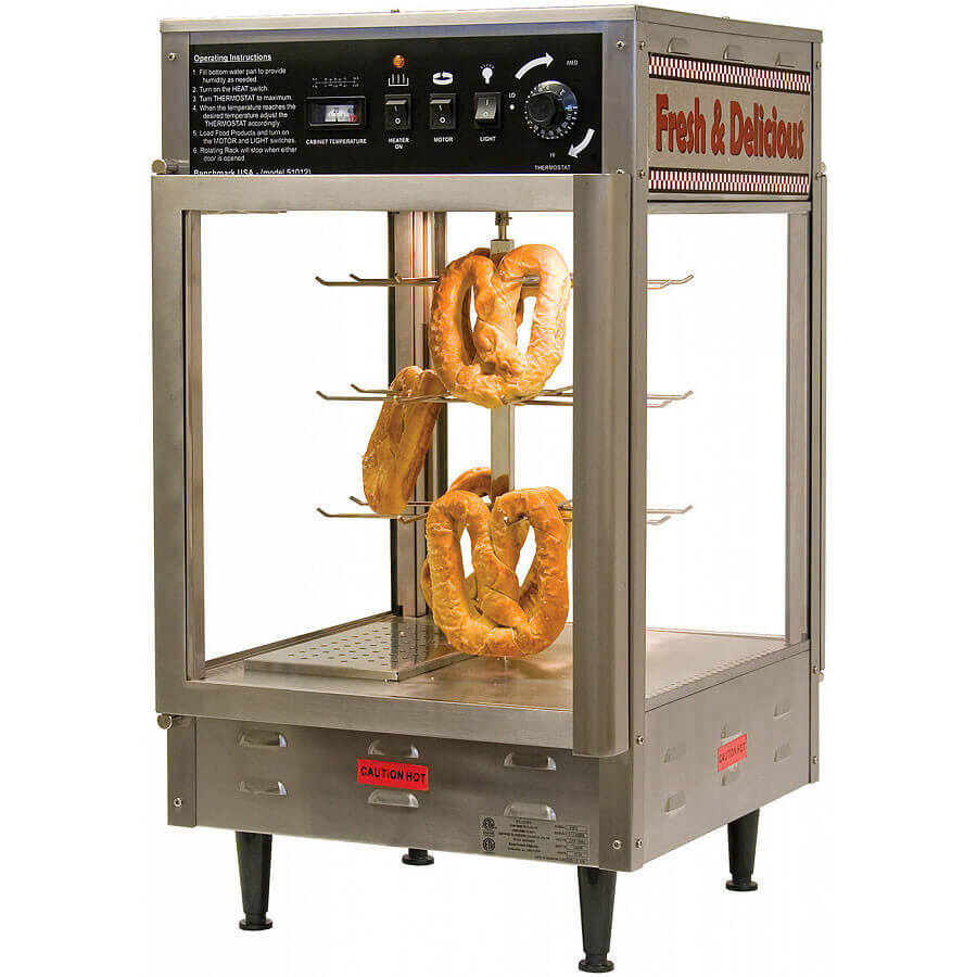 Benchmark USA 51012, 1.48 kW Revolving Pretzel Warmer Merchandiser