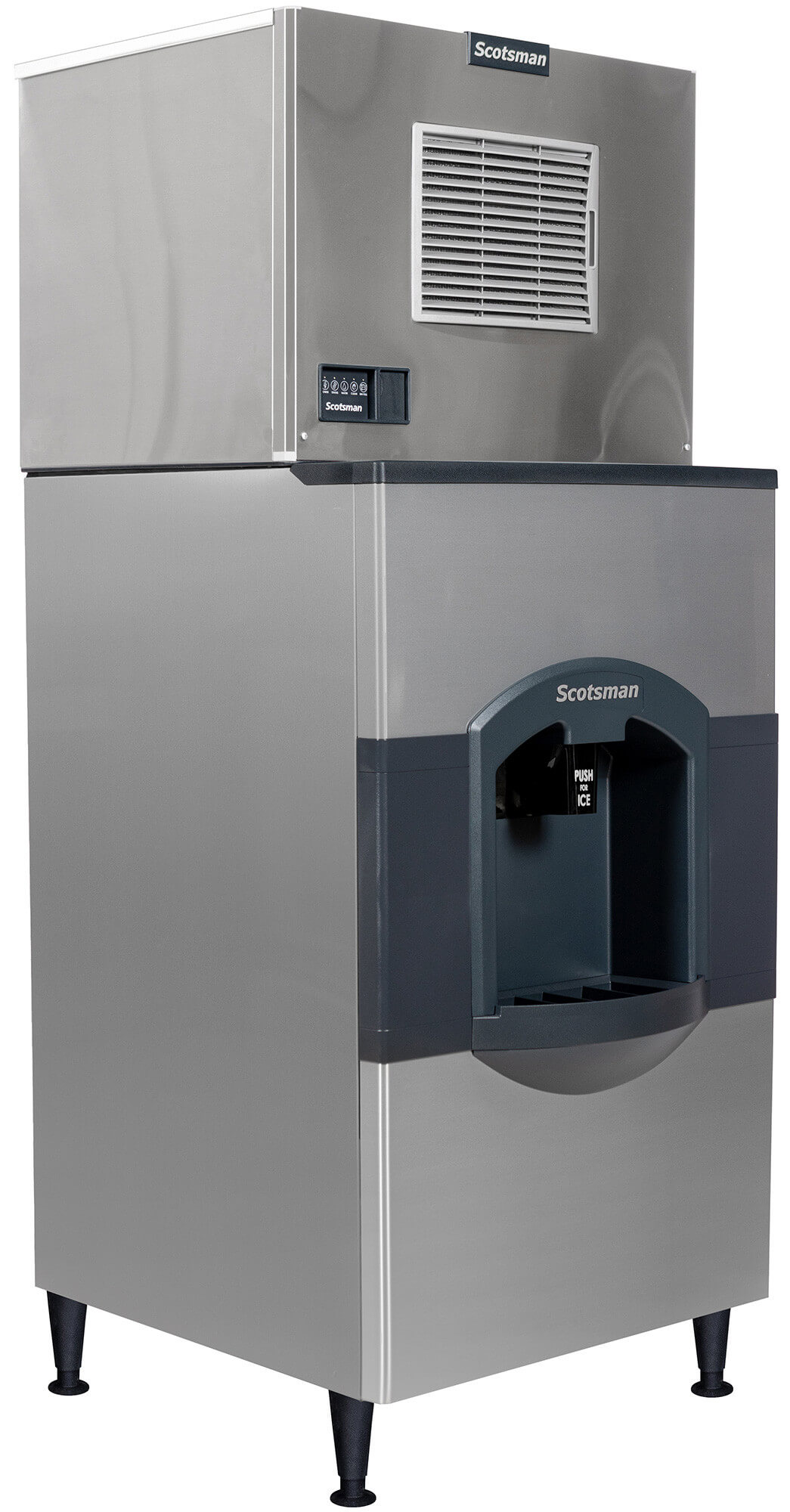 Scotsman MC0530MA-1/B530P Full Cube Ice Maker Machine, 525 lb/day, 536 lbs Storage Bin, Air Cooled at Chef's Deal