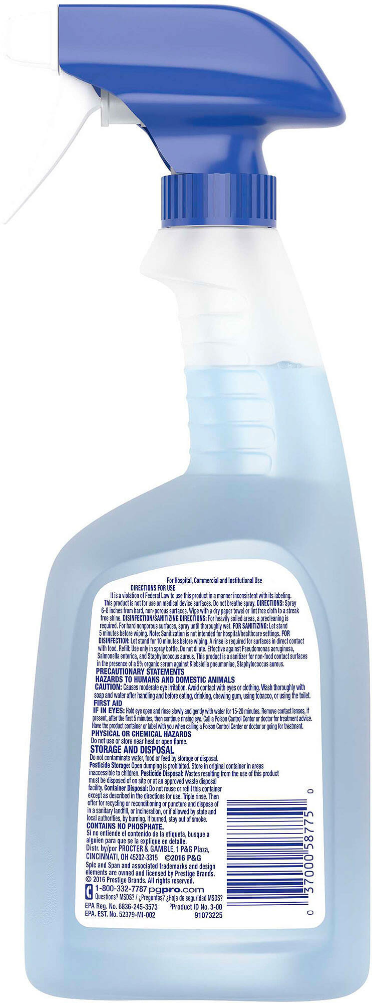 Spic and Span Disinfecting All-Purpose Spray and Glass Cleaner, 32 Oz., General Cleaners, Cleaning Chemicals, Chemicals, Housekeeping and  Janitorial, Open Catalog