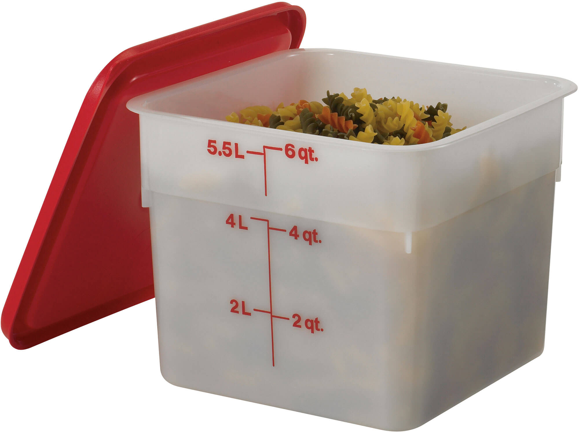 Food Storage Container, 4 Qt, Plastic, White, Square, Cambro 4SFSP148