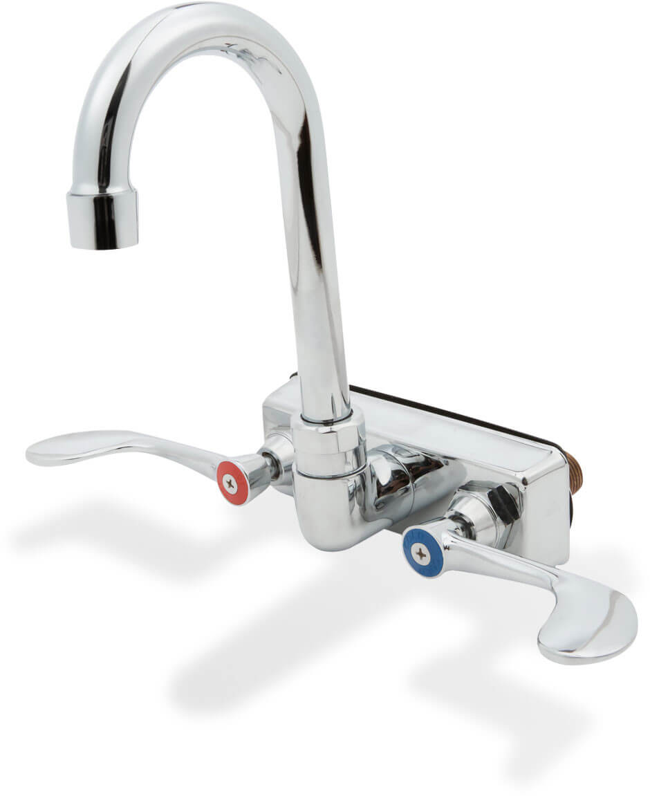 Steelworks SWFW-4-4GWRLL, Wall Mount Gooseneck Faucet w/ 4