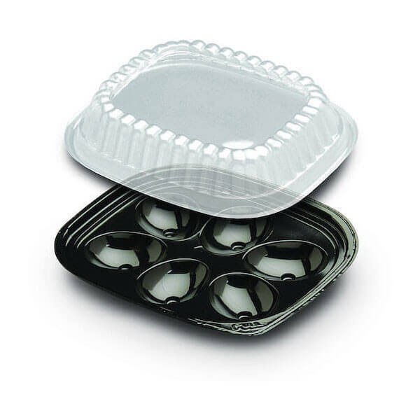 Nesmilers Plastic Fast Food Trays, Cafeteria Trays, 4 Pack Serving Trays (Grey)